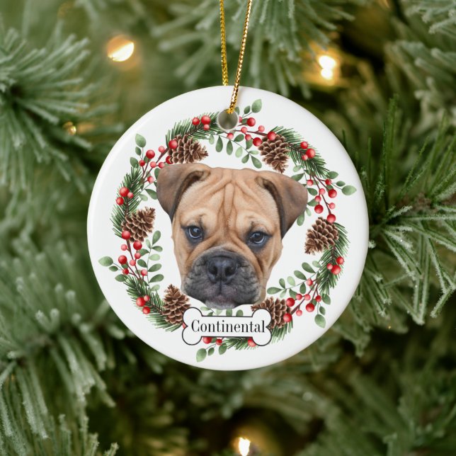 Adorno De Cerámica bulldog continental (Árbol)