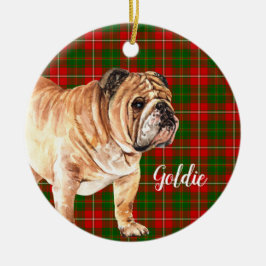 Adorno De Cerámica Bulldog de acuarela personalizado