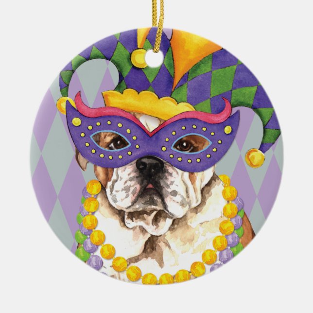 Adorno De Cerámica Bulldog del carnaval (Frente)