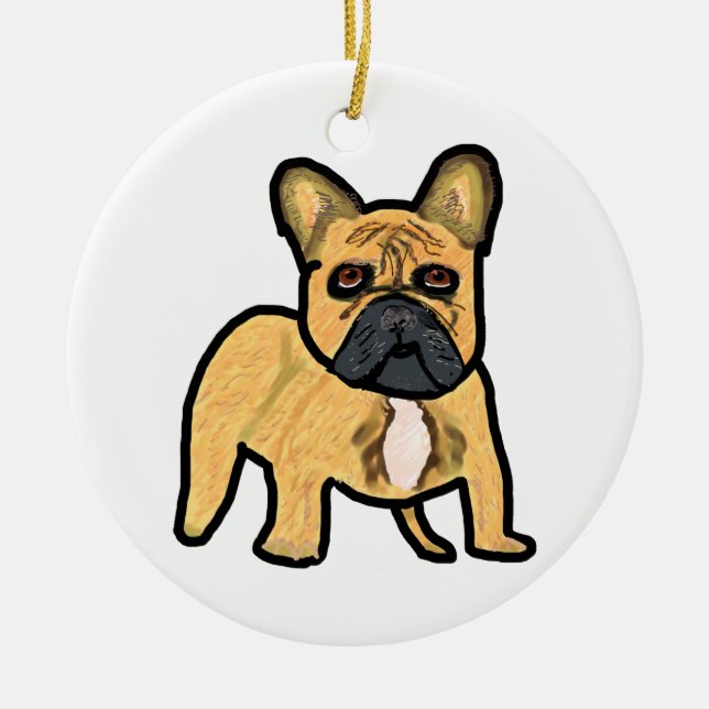 Adorno De Cerámica Bulldog francés (Frente)