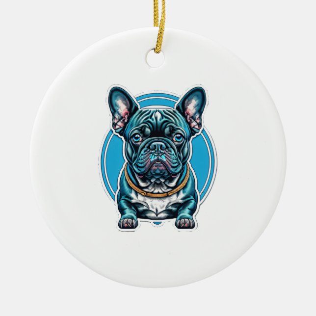 Adorno De Cerámica Bulldog francés (Frente)