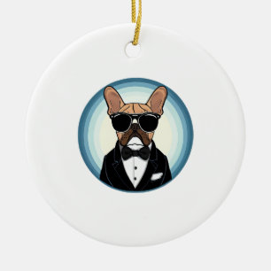 Adorno De Cerámica Bulldog francés: arte gracioso