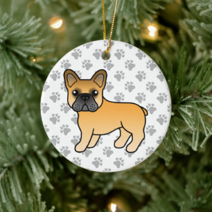Adorno De Cerámica Bulldog Francés Ciervo Caricatura de Perro Lindo