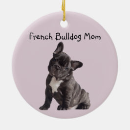 Adorno De Cerámica Bulldog francés de mamá francesa