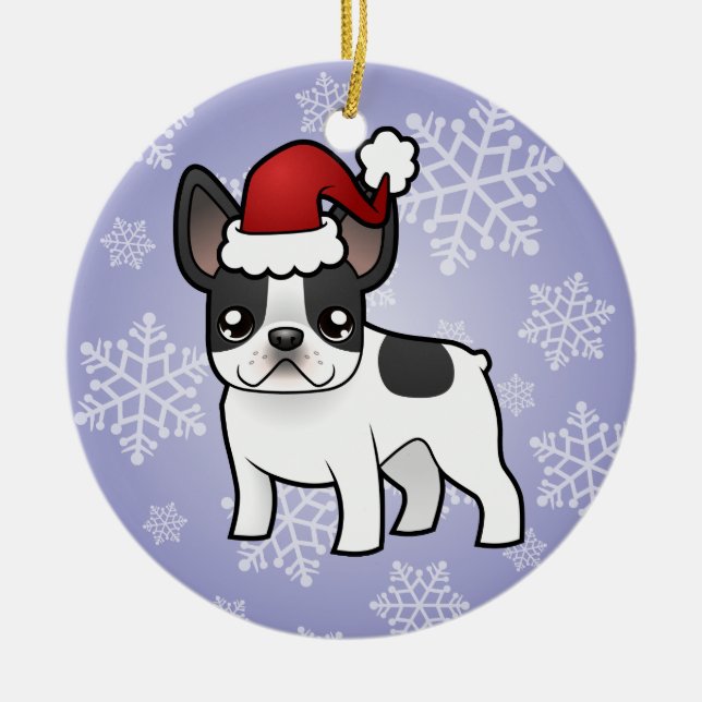 Adorno De Cerámica Bulldog francés del navidad (Frente)