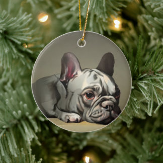 Adorno De Cerámica Bulldog francés lindo