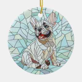 Adorno De Cerámica Bulldog francés lindo Cachorro - mosaico pastel