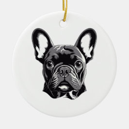 Adorno De Cerámica Bulldog francés personalizado negro y blanco