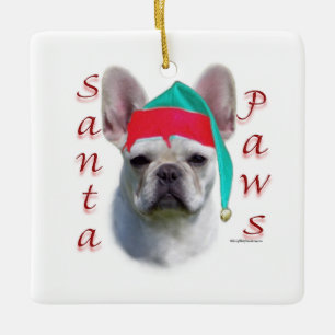 Adorno De Cerámica Bulldog francés (qué) Santa Paws
