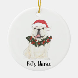 Adorno De Cerámica Bulldog inglés personalizado (blanco)