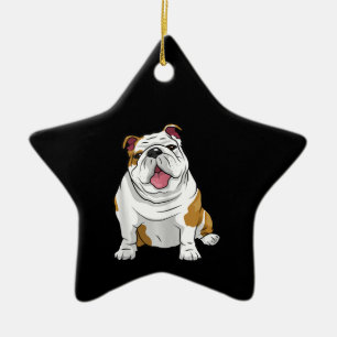Adorno De Cerámica Bulldoges ingleses sorprendentes perros de Bulldog