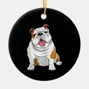 Adorno De Cerámica Bulldoges ingleses sorprendentes perros de Bulldog
