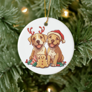 Adorno De Cerámica Bulldoges navidades