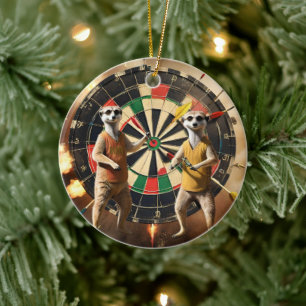 Adorno De Cerámica Bullseye Burrow: Liga Meerkat Dart,