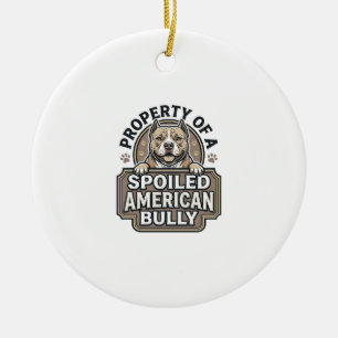 Adorno De Cerámica Bully Americano Mimado Diseño de Grabado Vintage_1