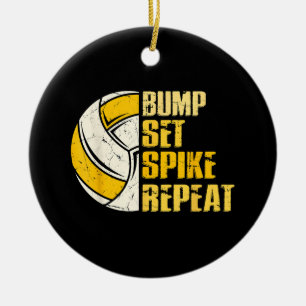 Adorno De Cerámica Bump Set Spike Repetir Voleibol Divertido