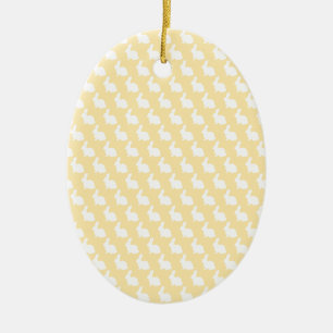 Adorno De Cerámica Bungalow sencillo de crema y pascua blanca