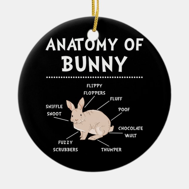 Adorno De Cerámica Bunny Anatomy Rabbit Lover Bunny Mom (Frente)