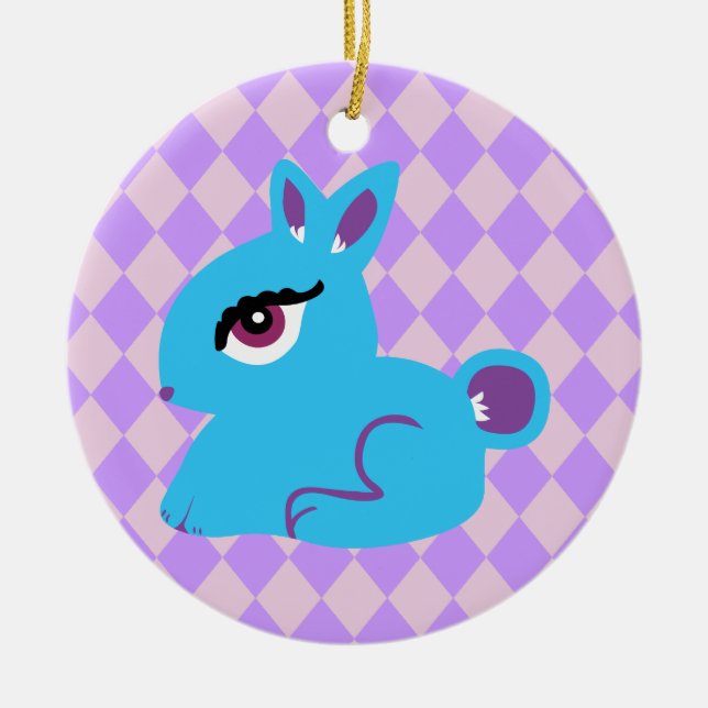 Adorno De Cerámica Bunny azul (Frente)