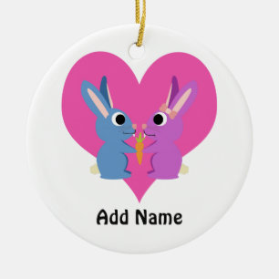 Adorno De Cerámica Bunny Love