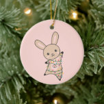Adorno De Cerámica Bunny Merry Christmas Winter Animals Conejos Ceram<br><div class="desc">El conejo para Navidades con luces de hadas. Animales divertidos con regalos y nieve para las vacaciones. También es gracioso para los Navidades en julio. Hasen son animales dulces y perfectos para los Navidades.</div>