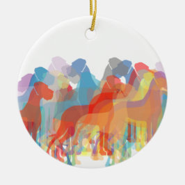 Adorno De Cerámica Bunte Doggen Weihnachtsanhänger