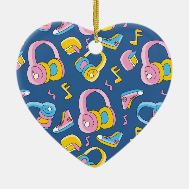 Adorno De Cerámica Bunter Musikmix en rosa, blau, gelb (Frente)