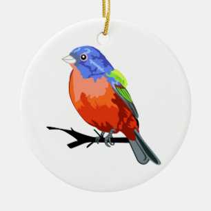 Adorno De Cerámica Bunting pintado