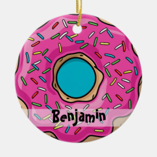 Adorno De Cerámica Buñuelo asperjado rosa delicioso jugoso