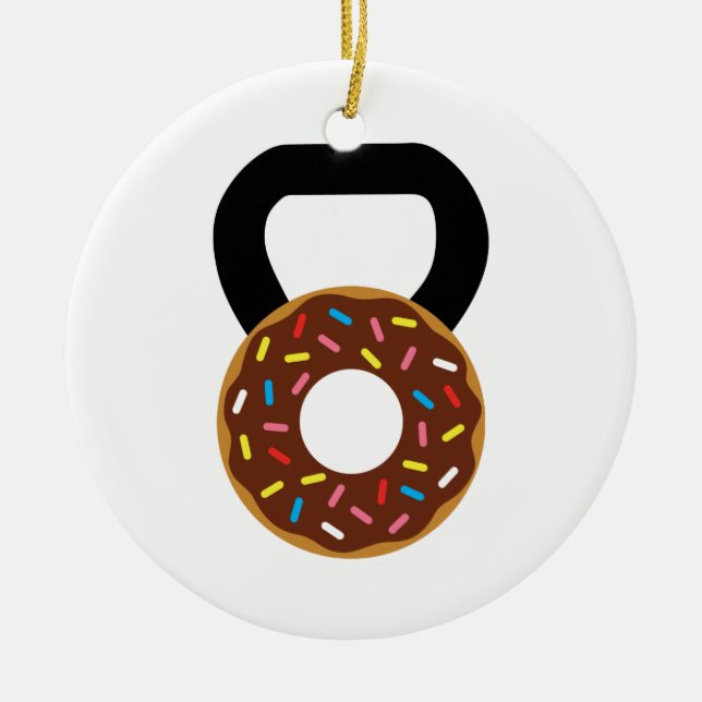 Adorno De Cerámica Buñuelo Kettlebell (Frente)