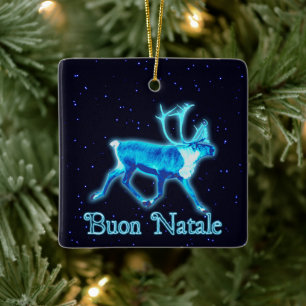 Adorno De Cerámica Buon Natale - Blue Caribou (reno)