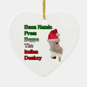 Adorno De Cerámica Buon Natale de Beppe el burro italiano