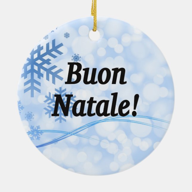 Adorno De Cerámica ¡Buon Natale! Feliz Navidad en italiano (Atrás)