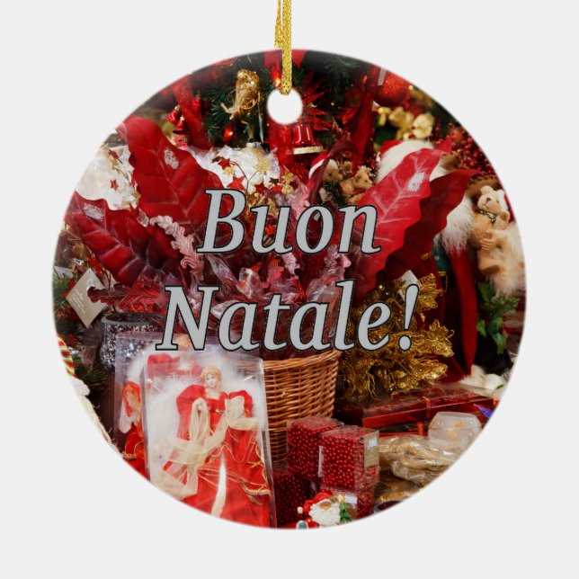 Adorno De Cerámica ¡Buon Natale! Feliz Navidad en italiano (Atrás)