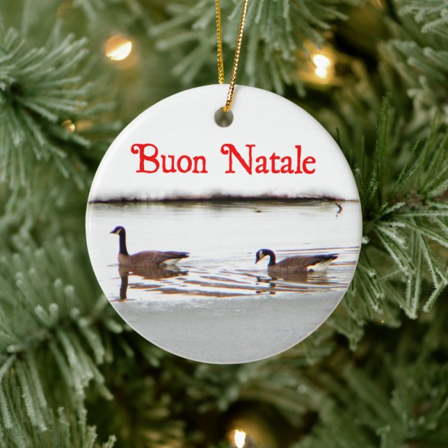 Adorno De Cerámica Buon Natale - Honkers - Canadá Geese (Árbol)