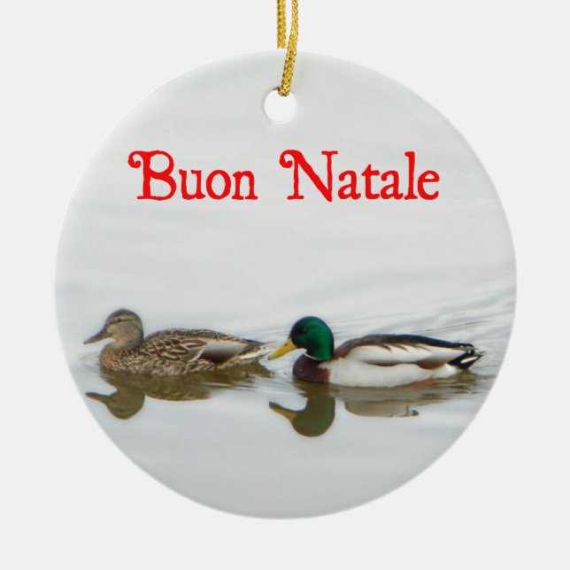Adorno De Cerámica Buon Natale - Mallards (Frente)
