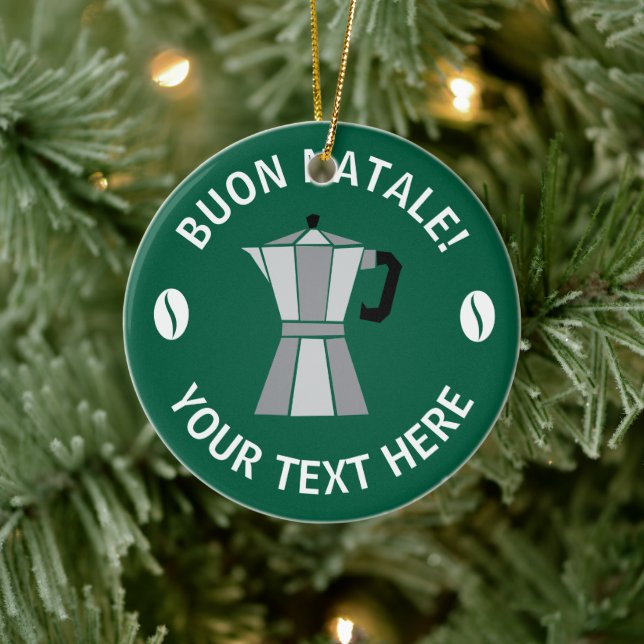 Adorno De Cerámica Buon Natale Moka Pot Christmas tree ornament (Árbol)