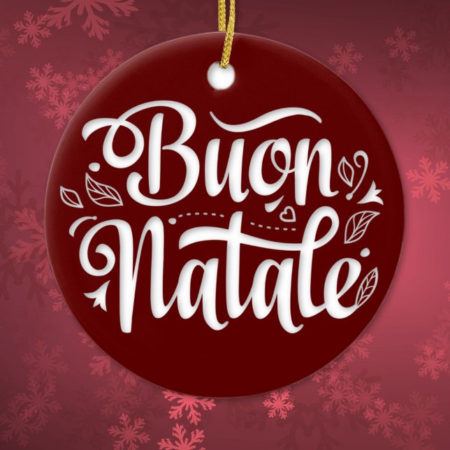 Adorno De Cerámica Buon Natale Navidades sencillos rojos italianos (Subido por el creador)