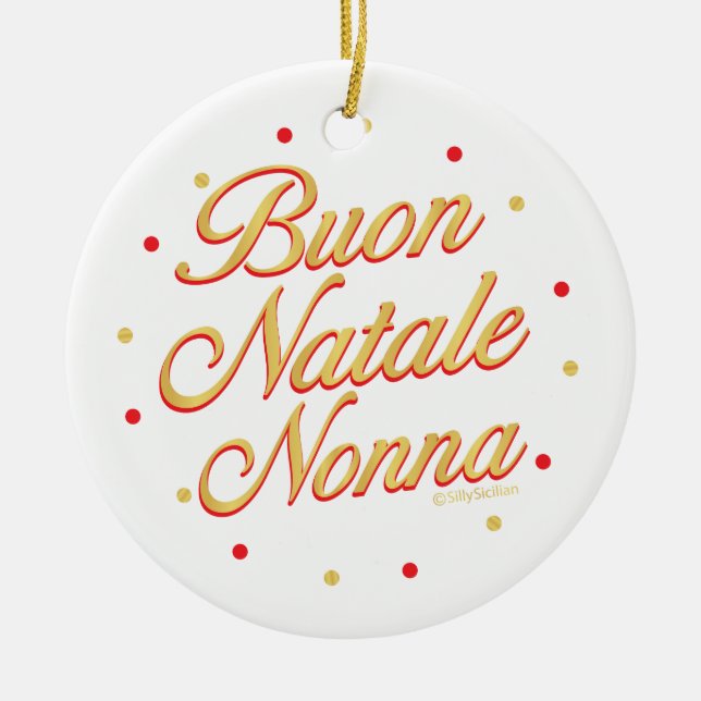Adorno De Cerámica Buon Natale Nonna Personalizada (Frente)