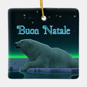 Adorno De Cerámica Buon Natale - Oso Polar del borde del hielo