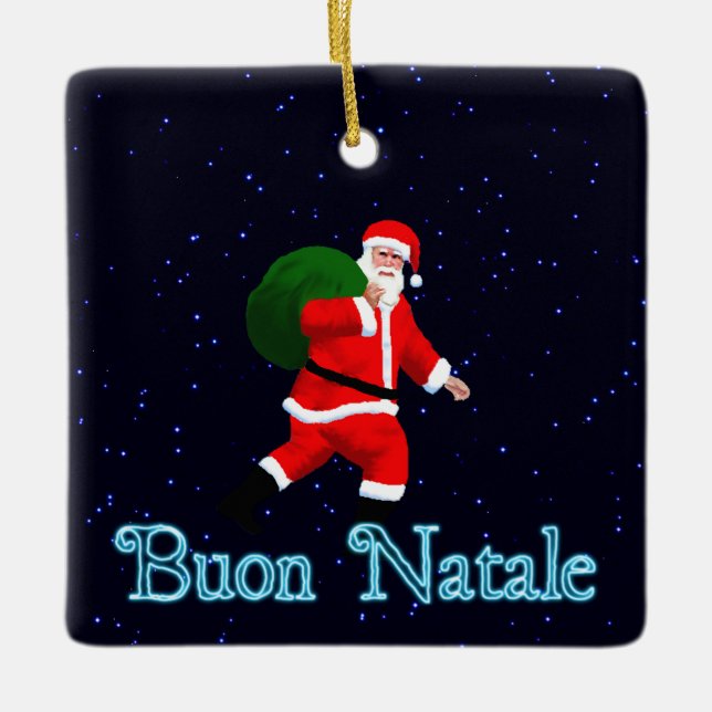 Adorno De Cerámica Buon Natale - Santa Claus (Anverso)
