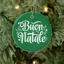 Adorno De Cerámica Buon Natale Simple Green
