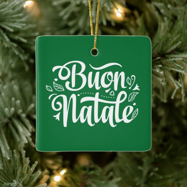 Adorno De Cerámica Buon Natale Simple Green (Árbol)