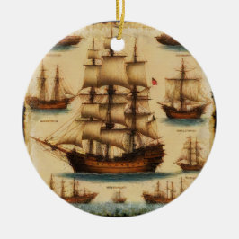 Adorno De Cerámica Buques piratas medievales