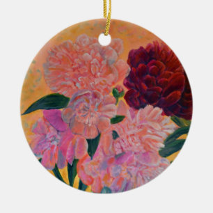 Adorno De Cerámica Buquet de Peony - Pintura de Peonies