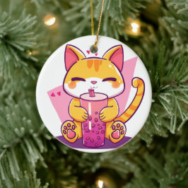 Adorno De Cerámica Burbuja de Té Kitty