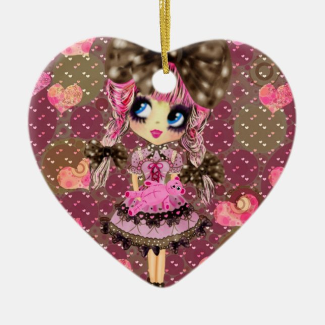 Adorno De Cerámica Burbujas de chocolate Kawaii dulce Lolita PinkyP (Frente)