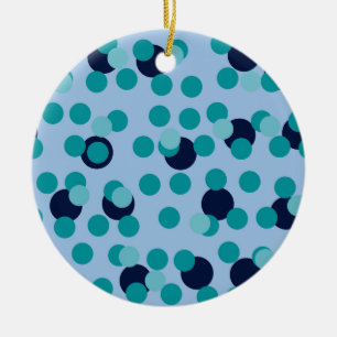Adorno De Cerámica Burbujas de color turquesa geométricas de mediados