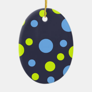 Adorno De Cerámica Burbujas Felices Funky Amarillas y Azules