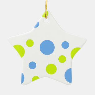 Adorno De Cerámica Burbujas Felices Funky Amarillas y Azules